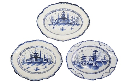 Three Pearlware Feather Edge Platters
