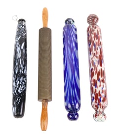 Three Assorted Glass Rolling Pins