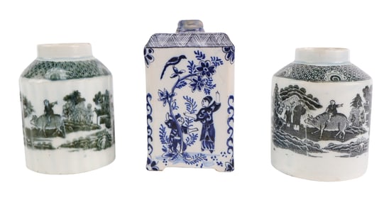 Two Pearlware Tea Caddys