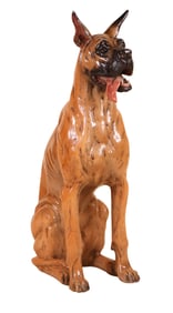 Large Majolica Great Dane Sculpture