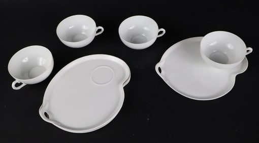 Four Bavarian Porcelain Cups and Saucers