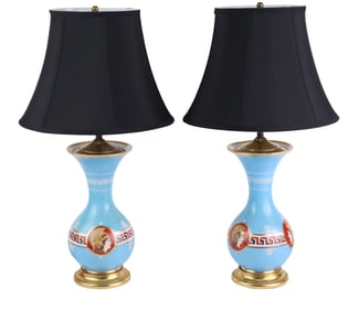 Pair of Neoclassical Style Paris Porcelain Vases