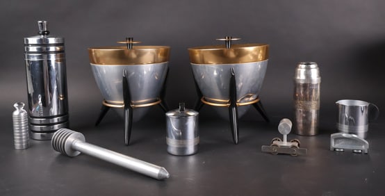 Pair of Mid-Century Modern Atomic Ice Buckets