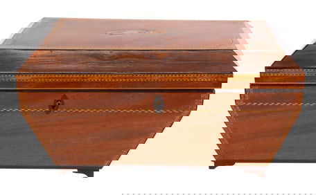 Regency Inlaid Mahogany Tea Caddy