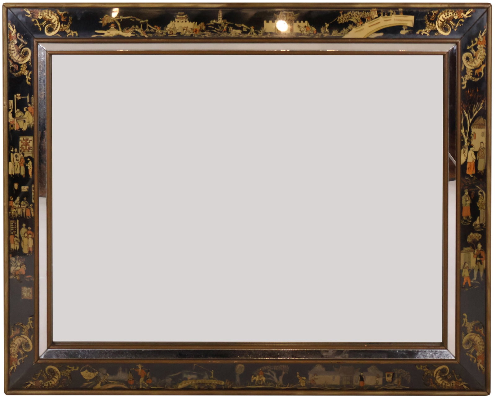 Chinoiserie Style Eglomise Wall Mirror (1 of 9)