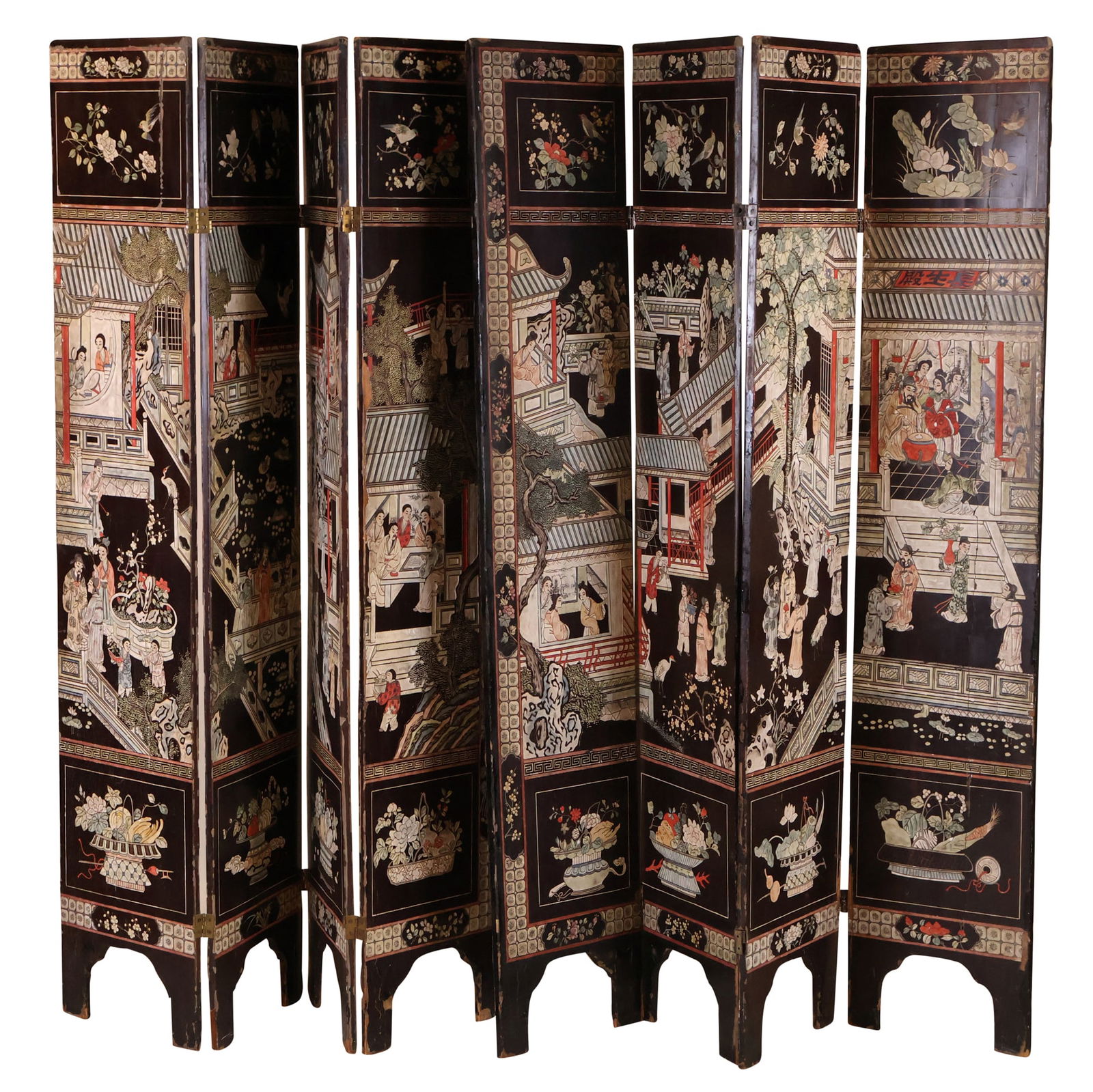 Chinese Large Coromandel Eight Panel Floor Screen (1 of 20)