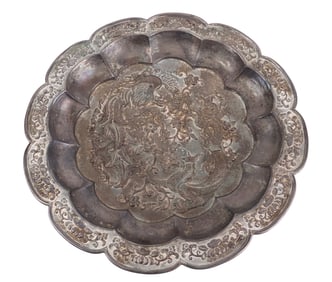 Qing Dynasty Style Silver Dragon Dish