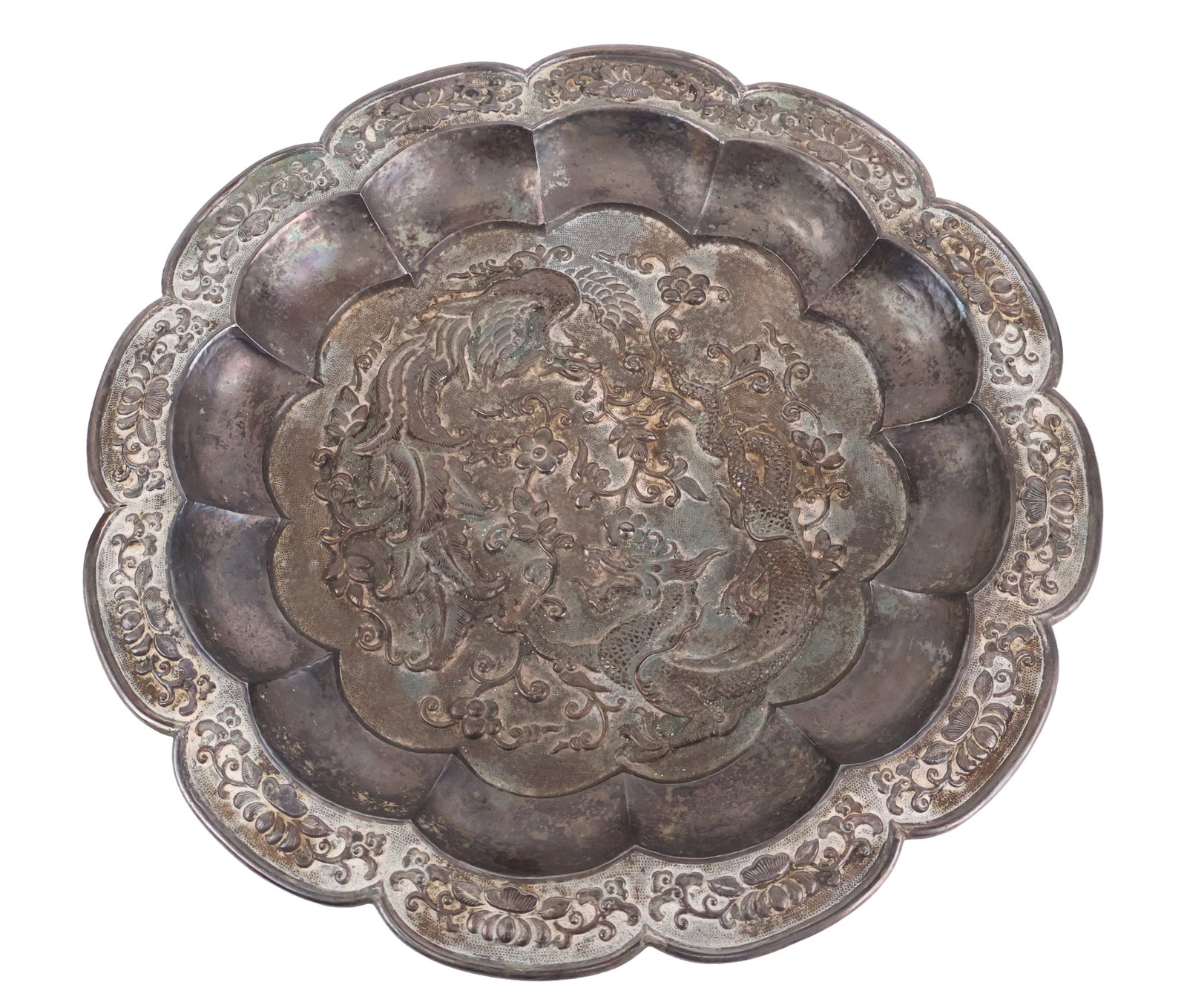 Qing Dynasty Style Silver Dragon Dish (1 of 11)
