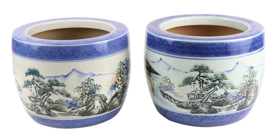 Pair of Chinese Porcelain Planters
