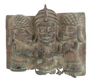 Benin Bronze Plaque with Warriors