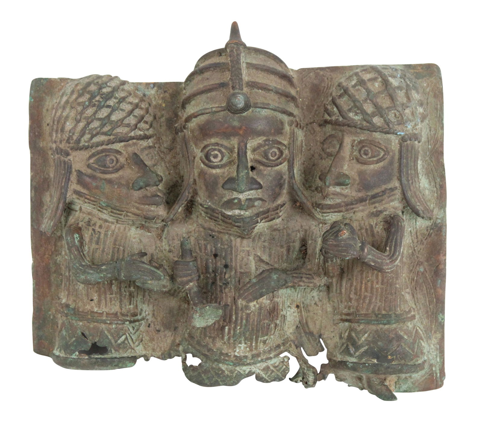 Benin Bronze Plaque with Warriors (1 of 4)