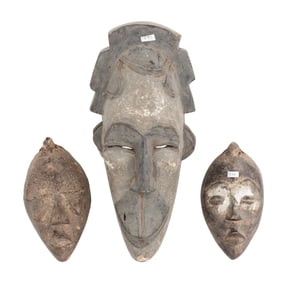 Three African Carved and Painted Wood Masks
