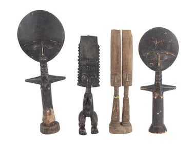 Four African Carved Wood Fertility Figures