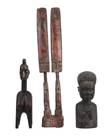 Three African Carved Wood Fertility Sculptures