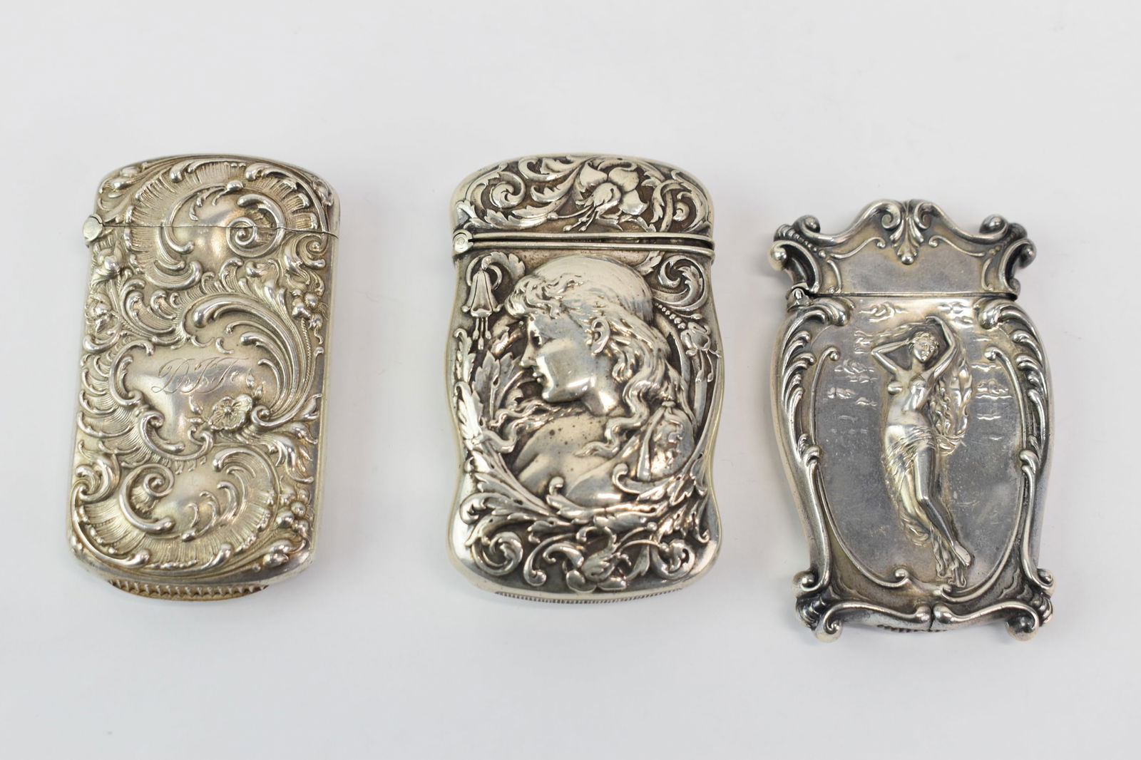 Two Art Nouveau Sterling Silver Match Safes (1 of 9)