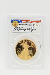 Michael Reagan 2007-W Eagle 20th Anniversary $50 1 oz Gold Coin