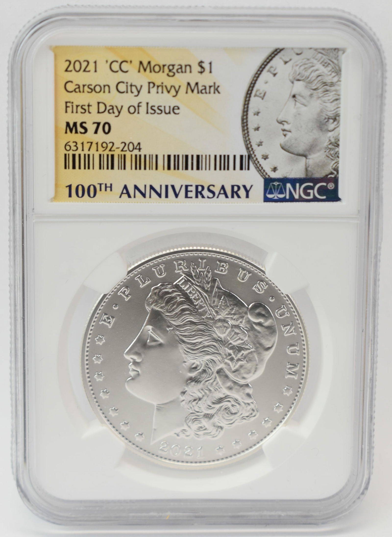 NGC 2021 CC Morgan $1 Carson City Privy Mark First Day Issue (1 of 6)