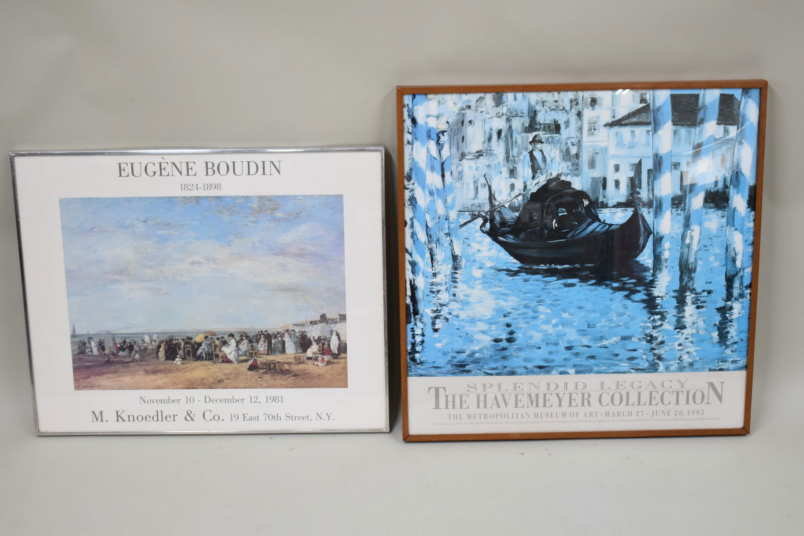 Two Artist Gallery Posters Eugene Boudin and Havemeyer: Two Artist Gallery Posters Eugene Boudin and HavemeyerTwo Artist Gallery Posters Eugene Boudin 1981 M. Knoedler & Co and Splendid Legacy The Havemeyer Collection The Metropolitan Museum of Art 1993. 3