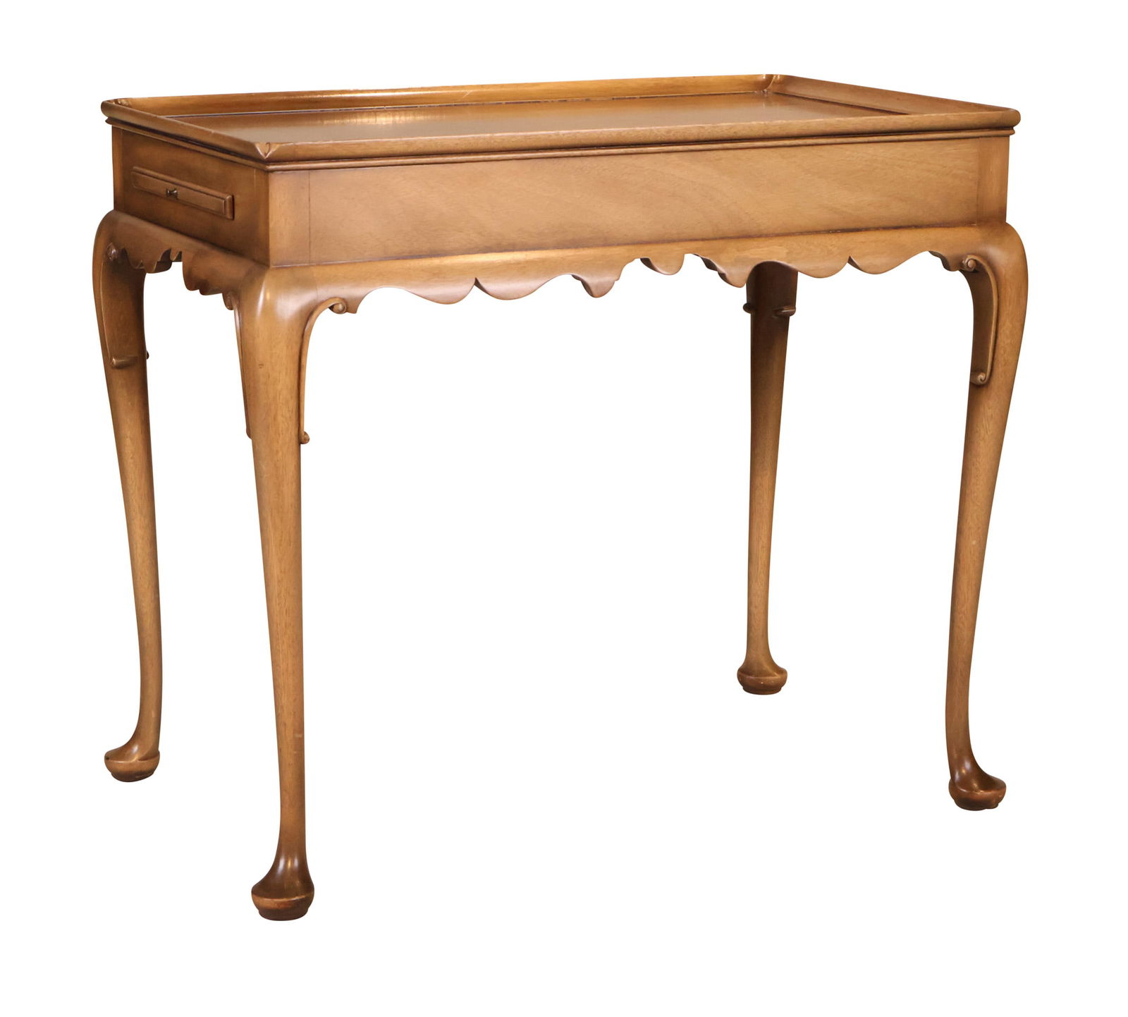 Kittinger Queen Anne Style Mahogany Tray Top Tea Table with Slides (1 of 16)