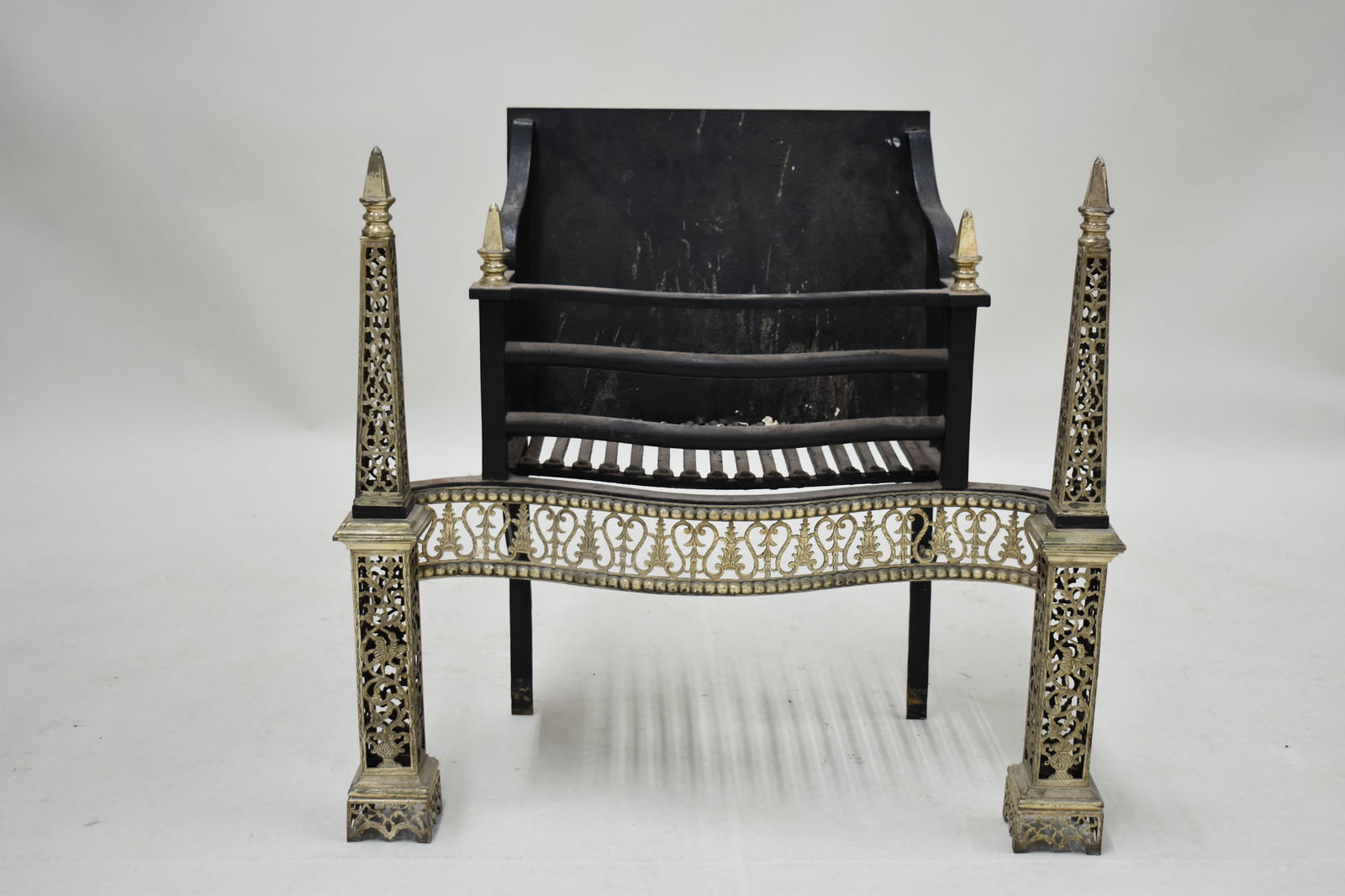 Regency Style Brass and Iron Hand Made Fireplace Insert (1 of 8)