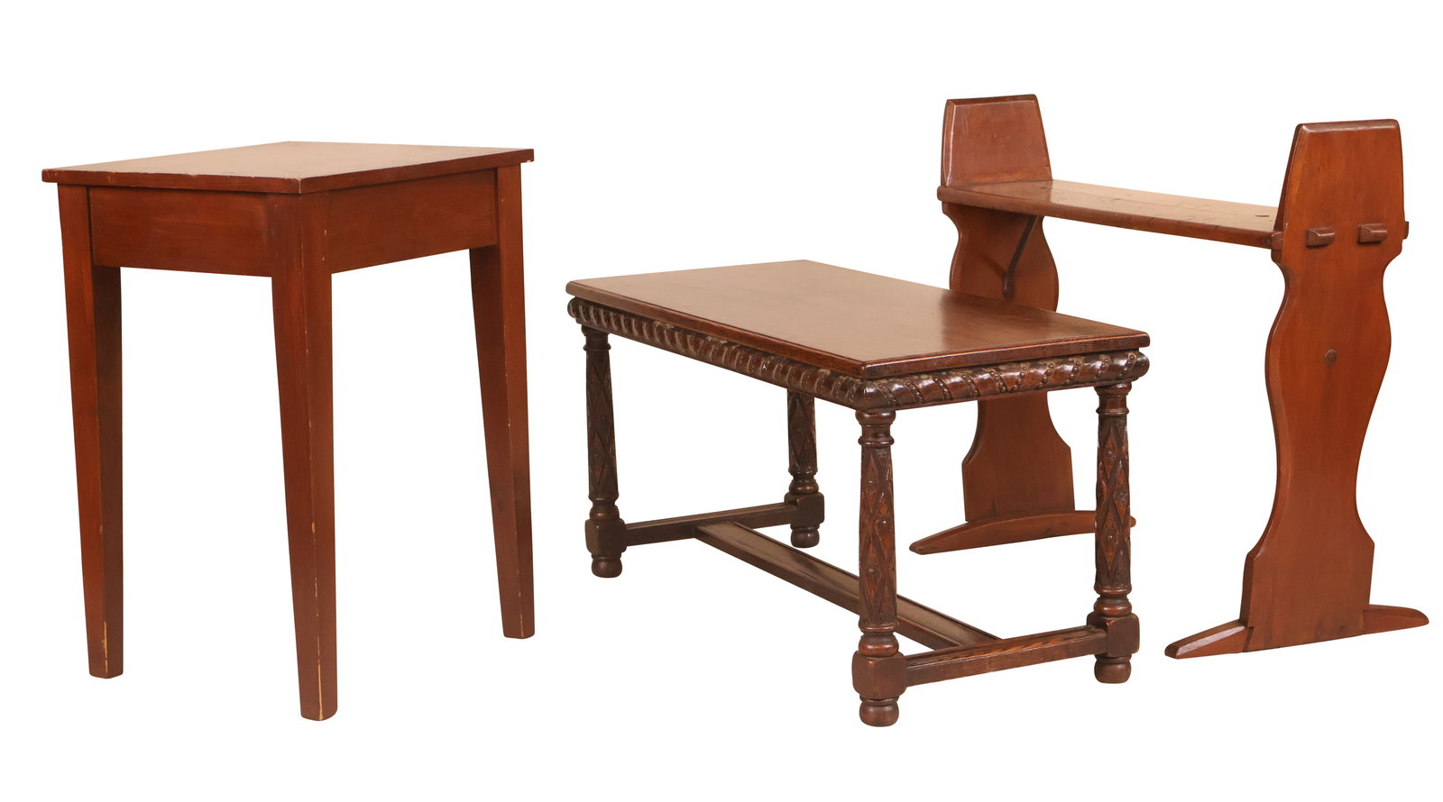 Tudor Style Stained Oak Bench (1 of 9)