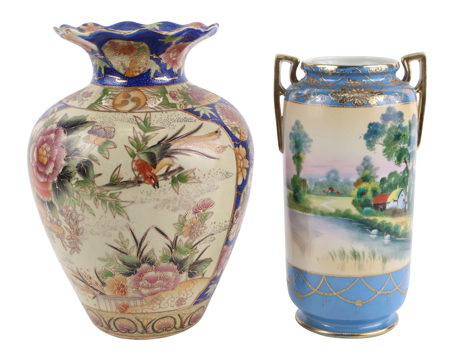 Nippon Double Handled Porcelain Vase (1 of 19)