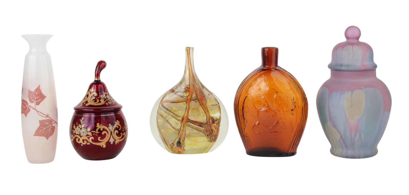 Five Colored Glass Table Articles (1 of 14)