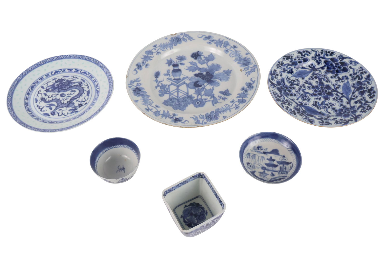 Six Pieces of Blue and White Porcelain (1 of 16)