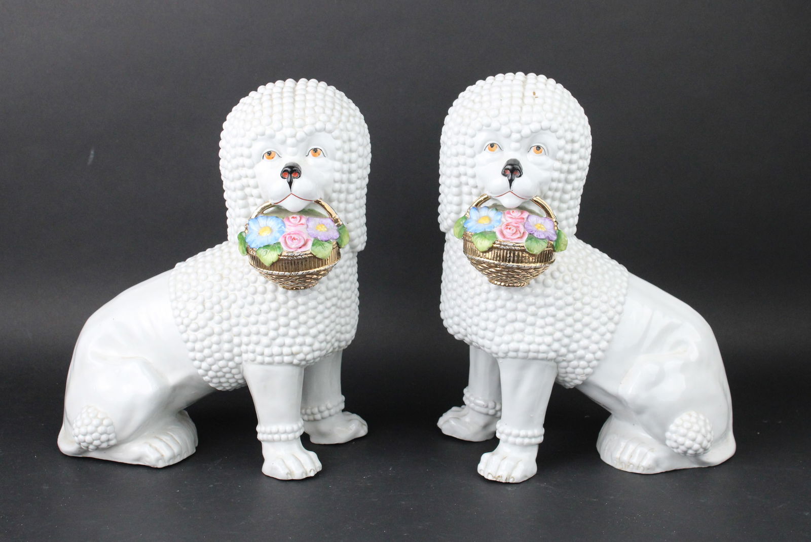 Pair of Continental Porcelain Figures of Poodles (1 of 7)