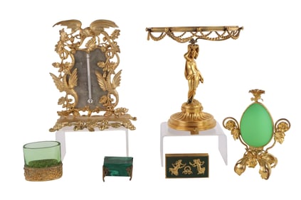 Group of Ormolu Assorted Desk Articles
