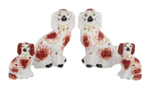 Two Pairs of Staffordshire Spaniels