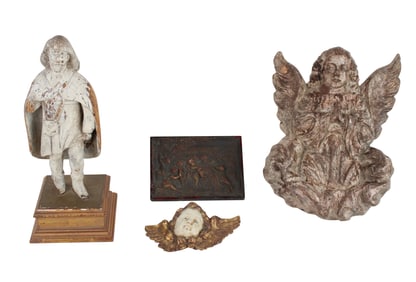 White-Painted Carved Figure of a Gentleman
