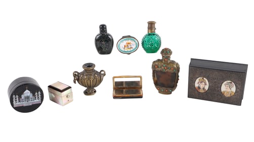 Assortment of Snuff Bottles, Perfume Bottles, and Patch Boxes