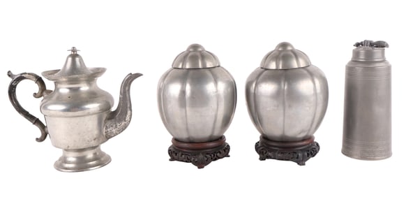 Four Pieces of Pewter Hollowware