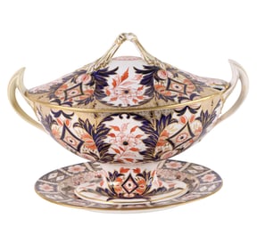 Royal Crown Derby Imari Porcelain Tureen and Underplate