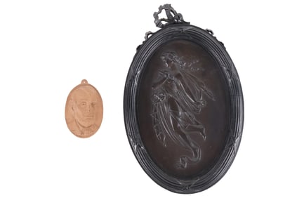 Wedgwood Black Basalt Oval Plaque of a Dancing Nymph