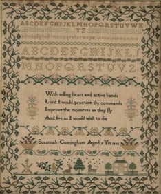 Needlework Sampler, Susannah Cunningham