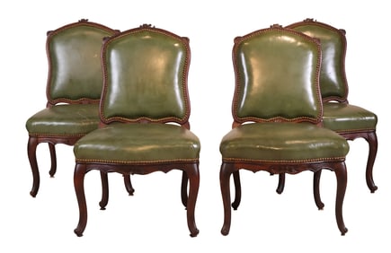 Four Louis XV Carved Mahogany Chaises