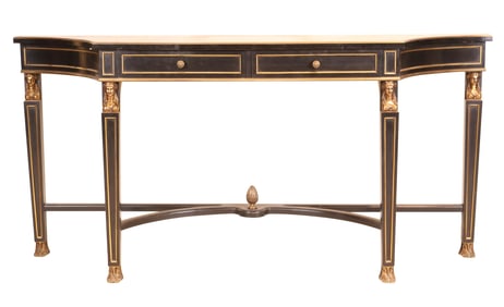 Napoleon III Style Parcel-Gilt and Ebonized Pier Table