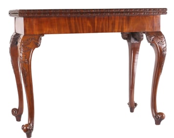 George III Carved Mahogany Concertina Action Games Table