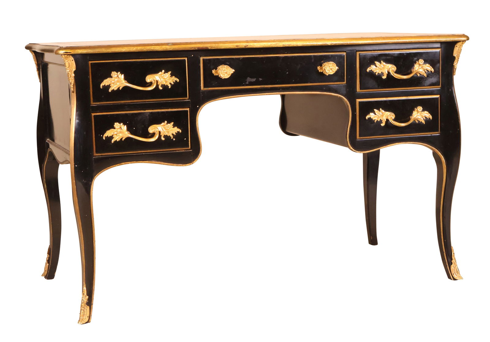 Bodart-Manufactured Napoleon III Style Ebonized Bureau Plat (1 of 14)