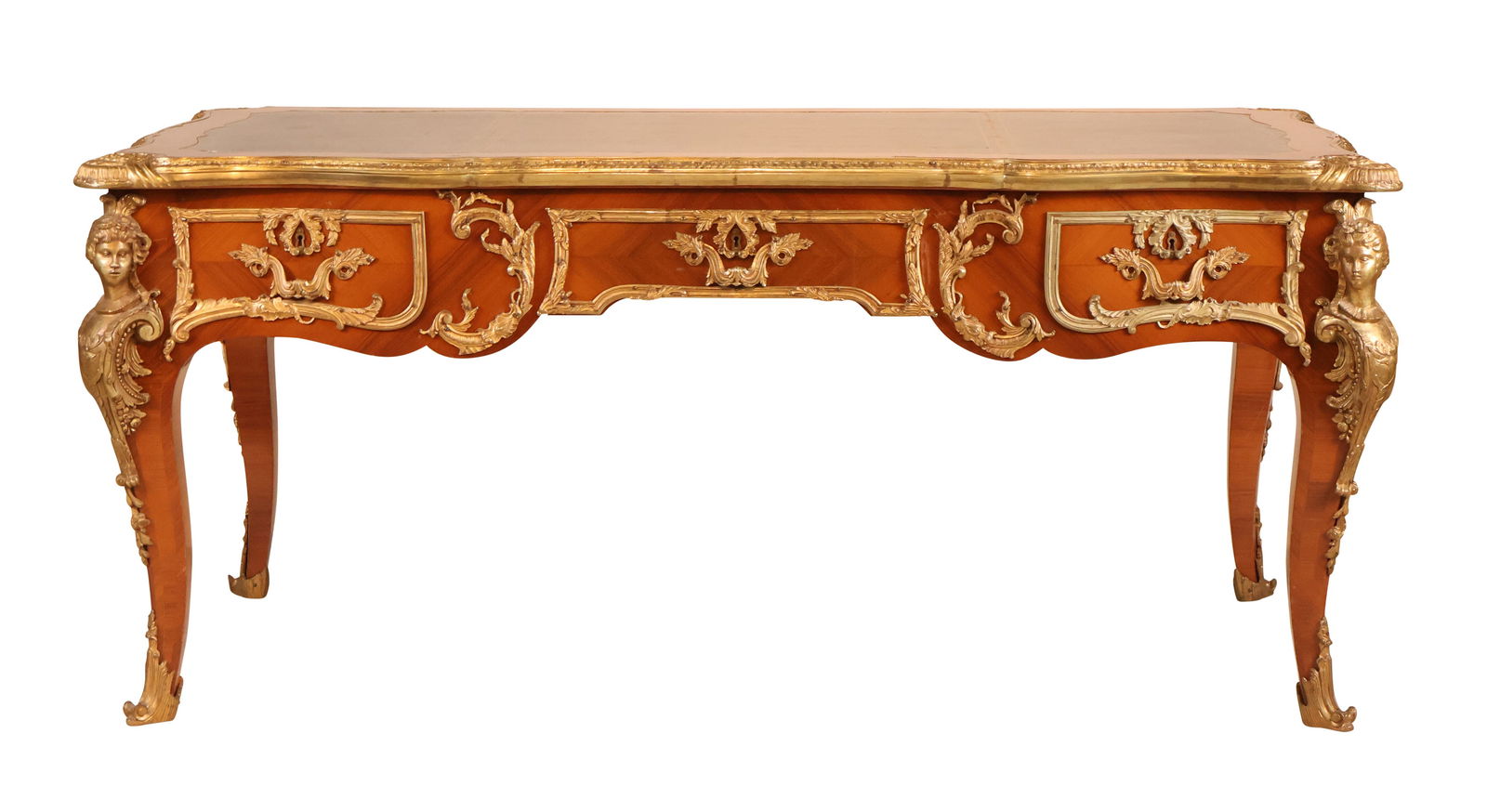Louis XV Style Ormolu-Mounted Kingwood Bureau Plat (1 of 17)