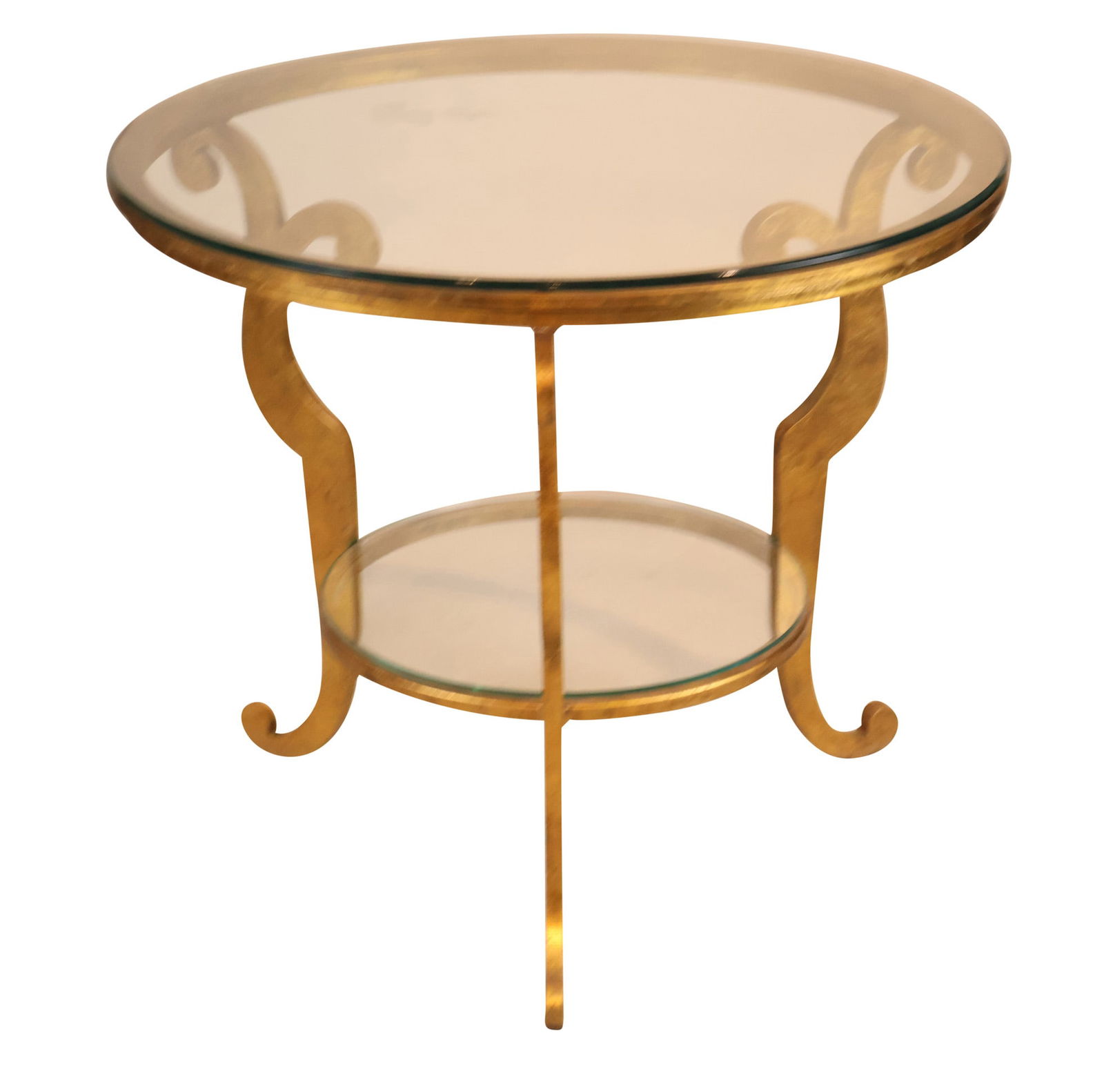 Gilt-Metal and Glass Top Circular Center Table (1 of 8)