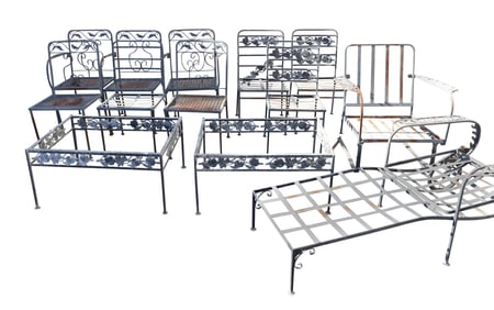 Group of Wrought Iron Outdoor Furniture