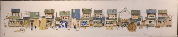 Saito, Japanese Village, Oil on Canvas