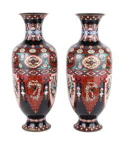 Pair of Japanese Cloisonne Vases