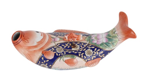 Qianlong Koi Fish-Form Porcelain Teapot