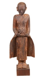 Southeast Asian Large Carving of a Scholar