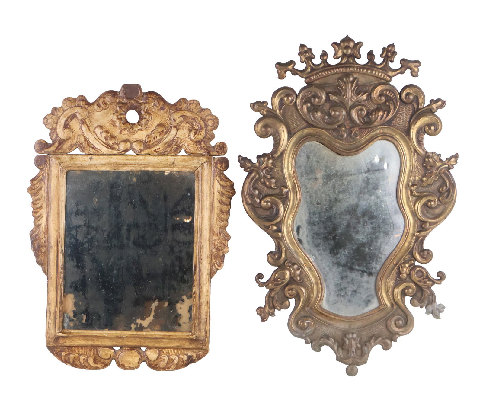 Rococo Style Bas Relief Brass Frame Looking Glass (1 of 17)