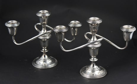 Pair of Fisher Three Light Candelabra